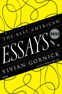 The yellow and black cover of The Best American Essays 2023.